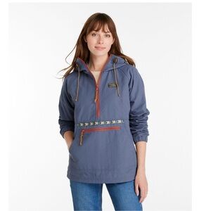 L.L.Bean Mountain Classic Insulated Anorak Windbreaker Rain Blue Size Small